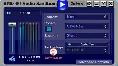 SRS Audio SandBox patch-ink